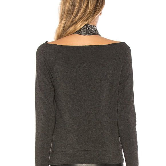 Bailey 44 "Shrine of Terror" Sweatshirt with Embellished Choker S - Picture 3 of 16